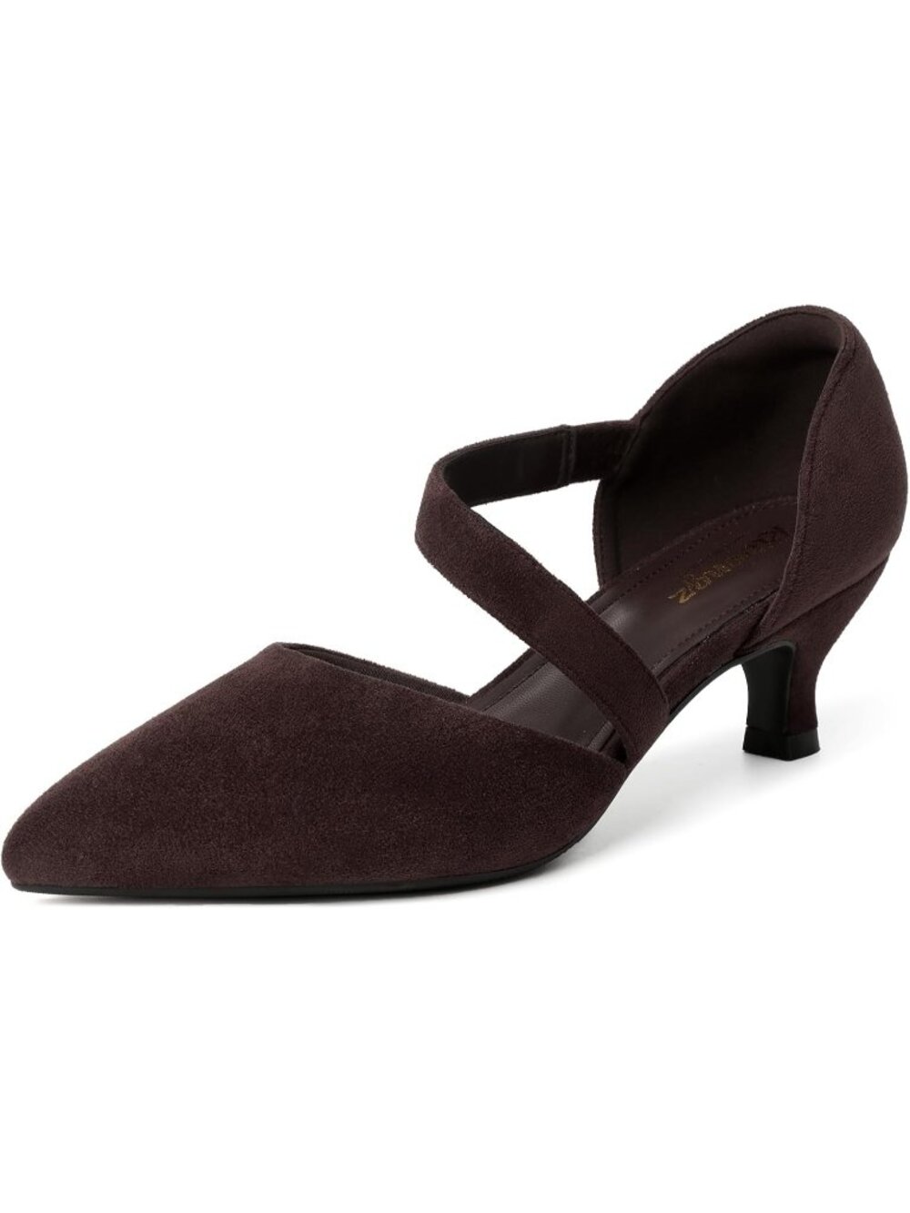 〽️women Elegent Browen slip On Kitten Heels Pointed Toe Bridal Party Dressy Shoe
